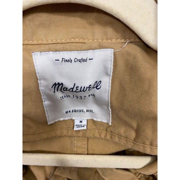 MADEWELL Prospect Sahara Canvas Tan Utility Jacket Women Sz M Full Zip Tie Waist - Picture 7 of 8